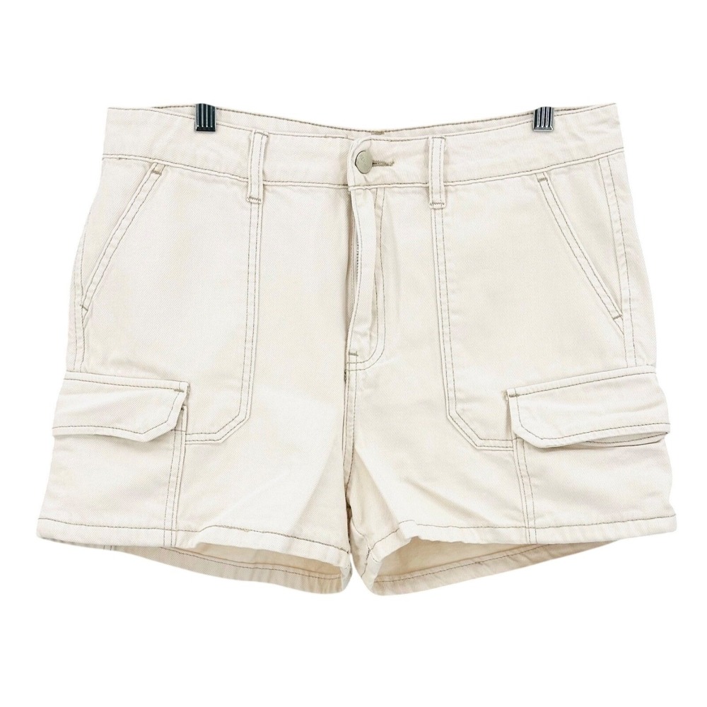 RENUAR Cargo Shorts High-Rise Cotton Light Beige 2.5" Inseam Women's Size 12